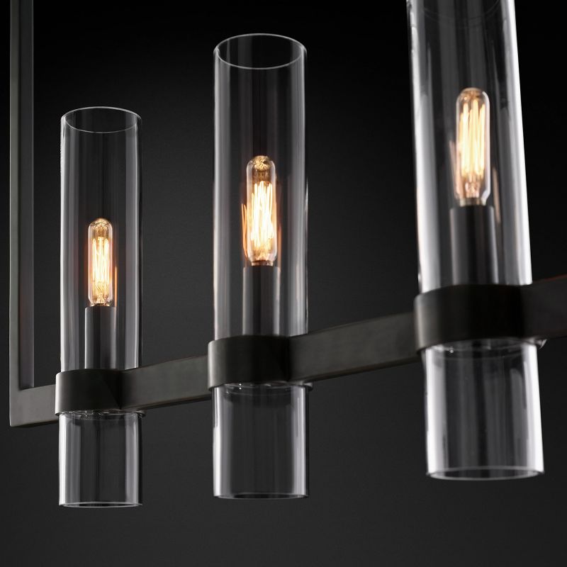 Felix Blown Glass Linear Chandelier 71 inch detail view