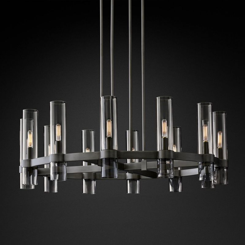 Felix Blown Glass Round Chandelier 36 inch front view