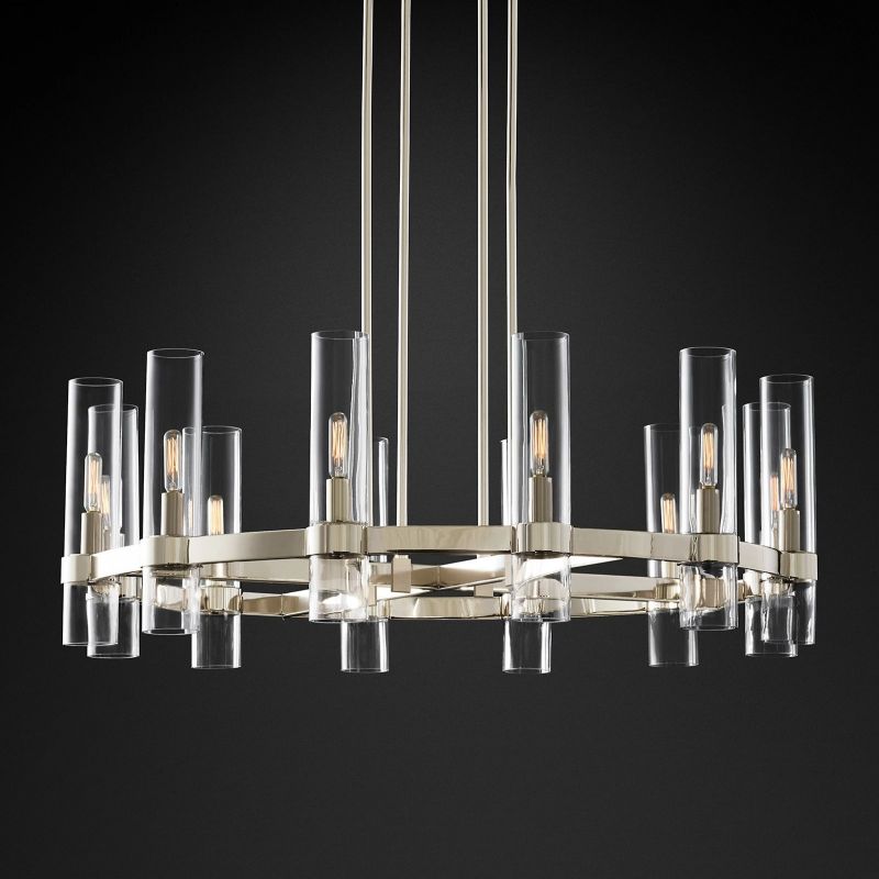 Felix Blown Glass Round Chandelier 36 inch angled view