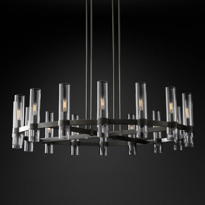Felix Blown Glass Round Chandelier 48 inch front view