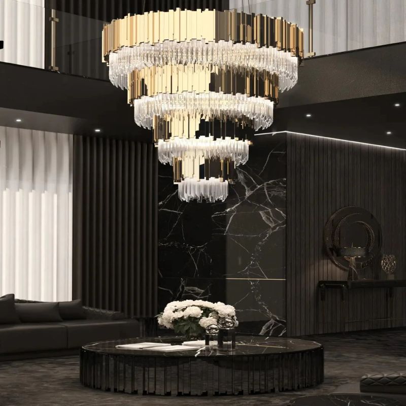 Brilliant Decorative 4-Tier Round Chandelier in crystal