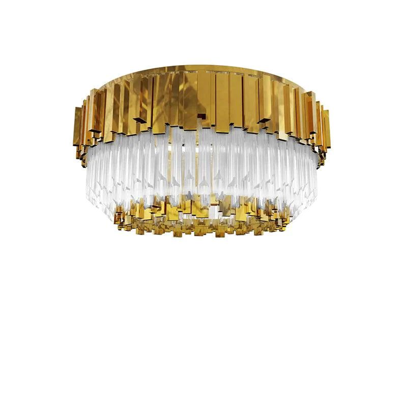 Brilliant Decorative Round Flush Mount in crystal and glass