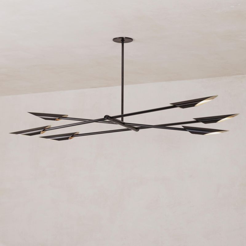 Brio Voyager Vineyard 3 Linear Chandelier in brass