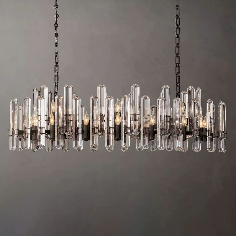 Natalia Prism Linear Chandelier 54 inch front view