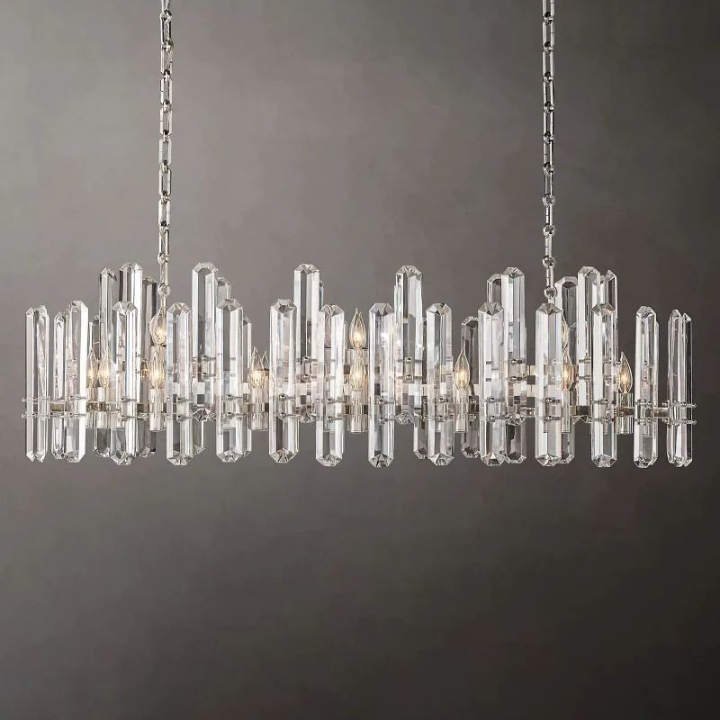 Natalia Prism Linear Chandelier 54 inch angled view