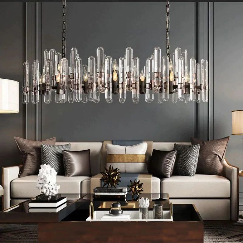 Natalia Prism Linear Chandelier 72 inch detail view