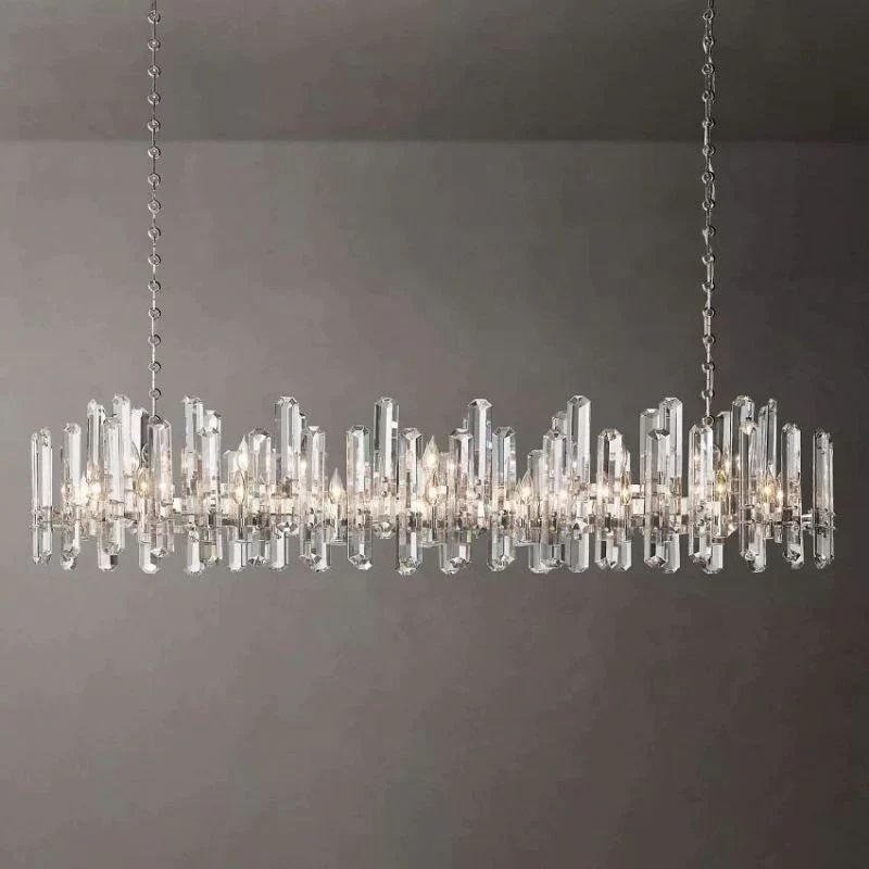 Natalia Prism Linear Chandelier 72 inch angled view