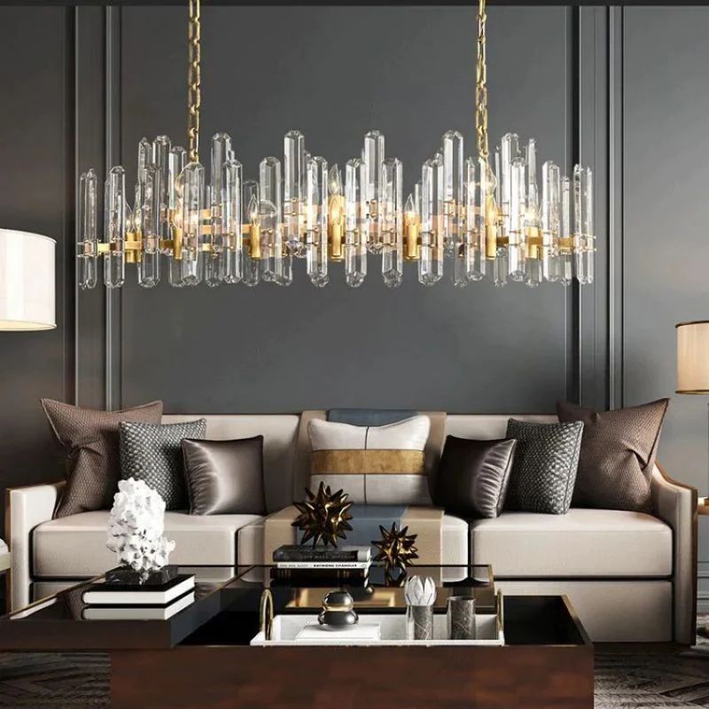 Natalia Prism Linear Chandelier 72 inch detail view
