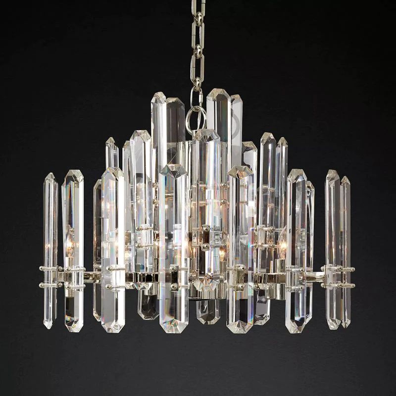 Natalia Prism Round Chandelier 24 inch angled view