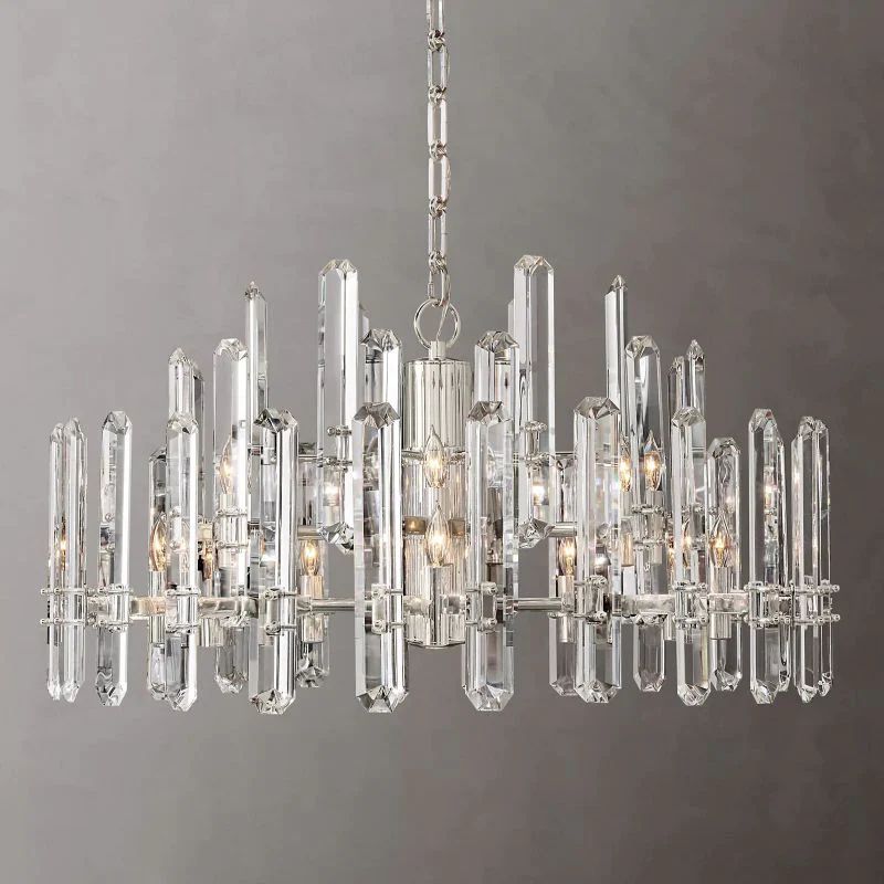 Natalia Prism Round Chandelier 36 inch angled view