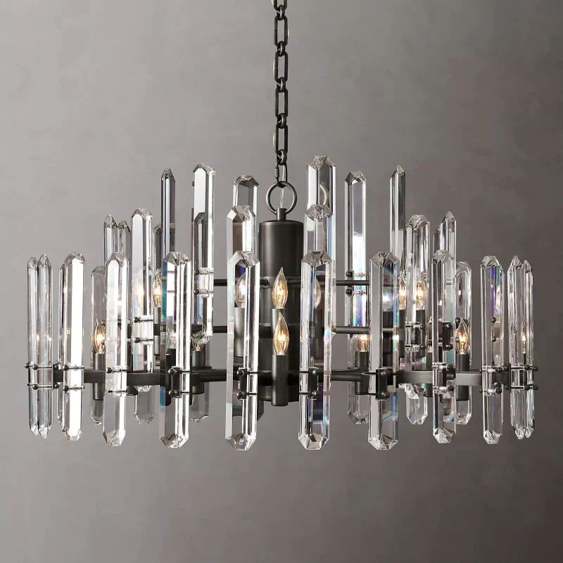 Natalia Prism Round Chandelier 36 inch front view