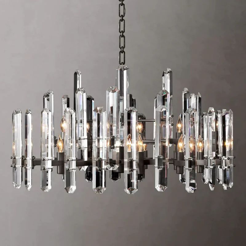 Natalia Prism Round Chandelier 36 inch detail view