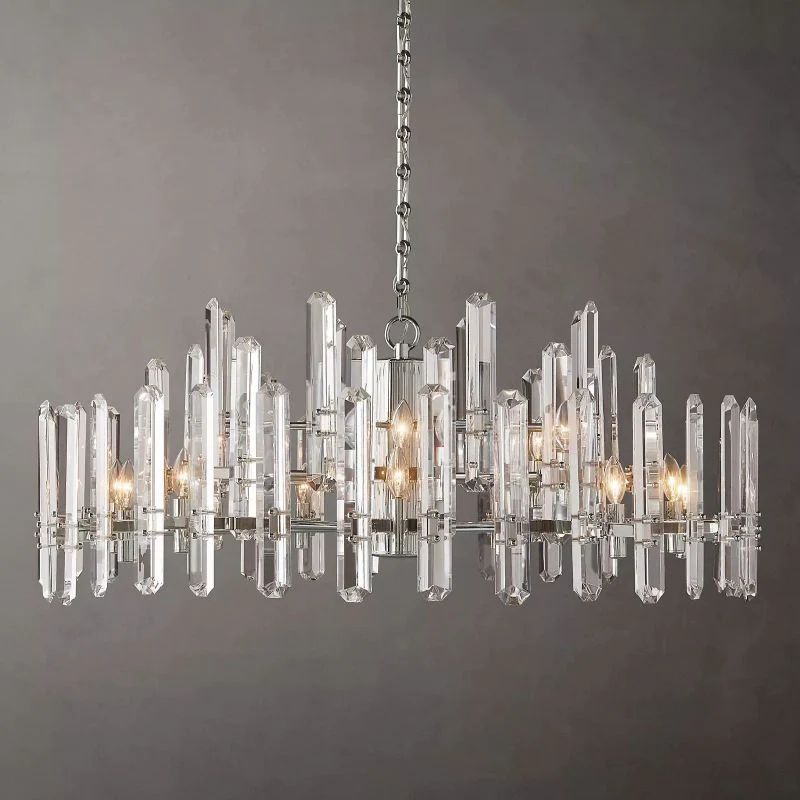 Natalia Prism Round Chandelier 48 inch angled view