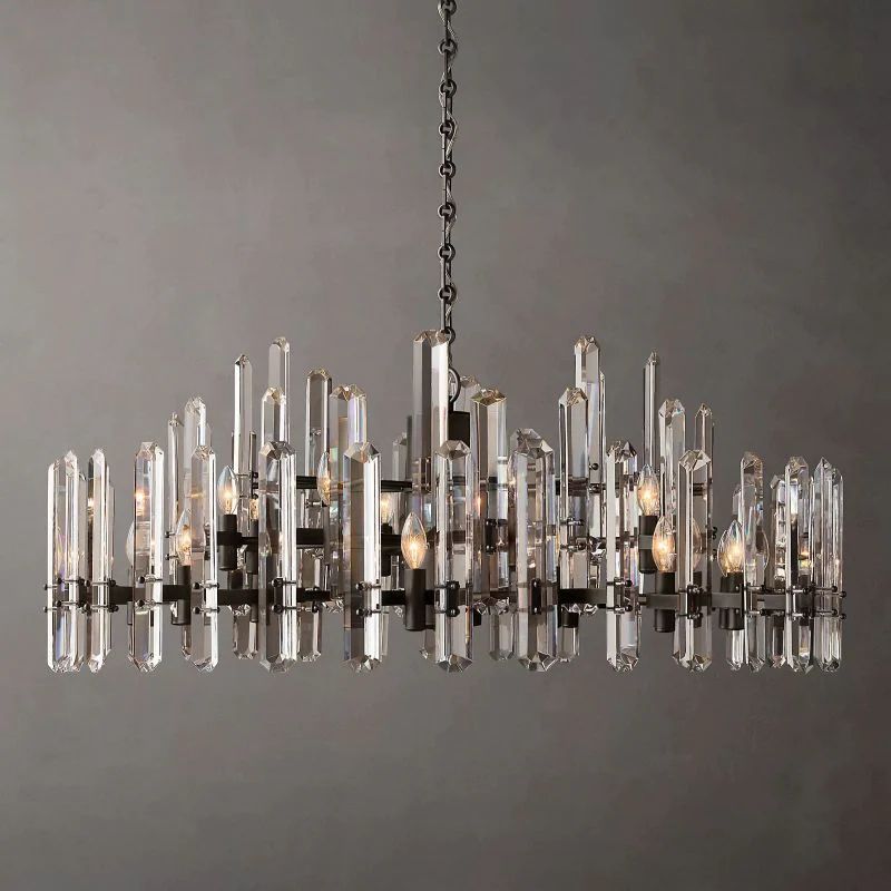 Natalia Prism Round Chandelier 48 inch front view