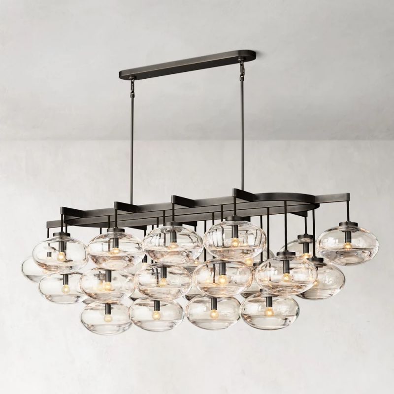 Cabretti Linear Chandelier 72 inch angled view