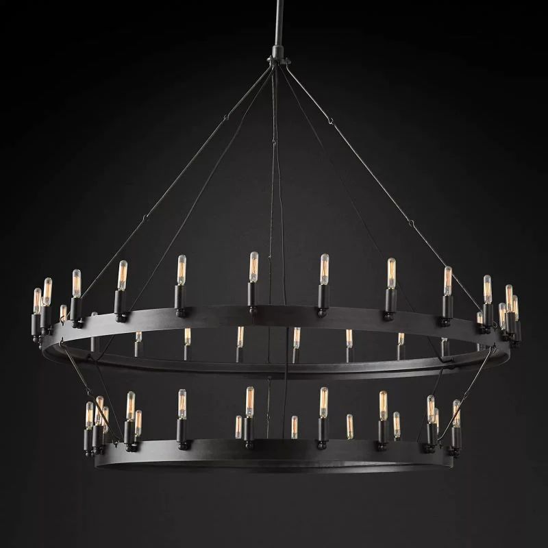 Camina Vintage Filament 2-Tier Chandelier front view
