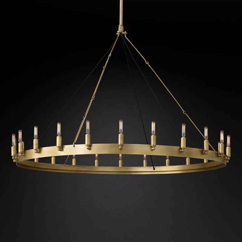 Camina Vintage Filament Round Chandelier angled view