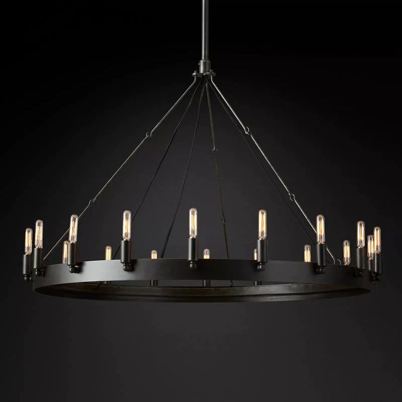 Camina Vintage Filament Round Chandelier front view