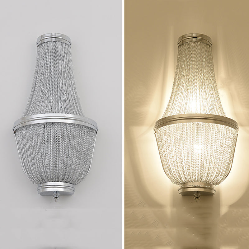 Aluminum Chain Wall Sconce for Living Room detail view