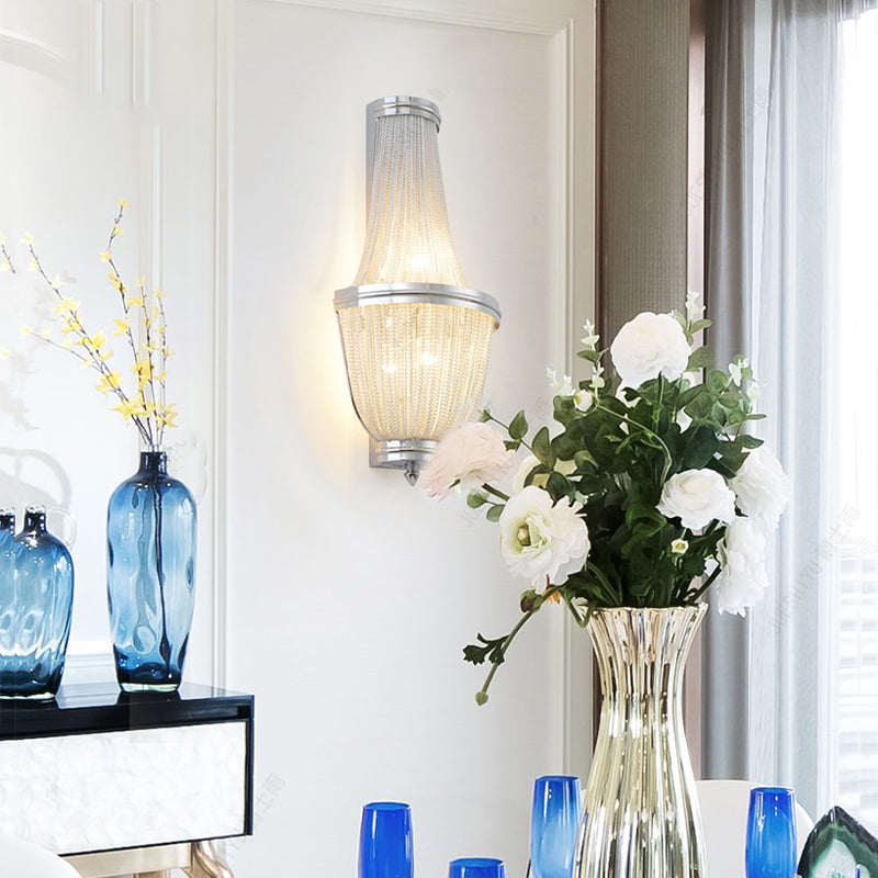 Aluminum Chain Wall Sconce for Living Room detail view