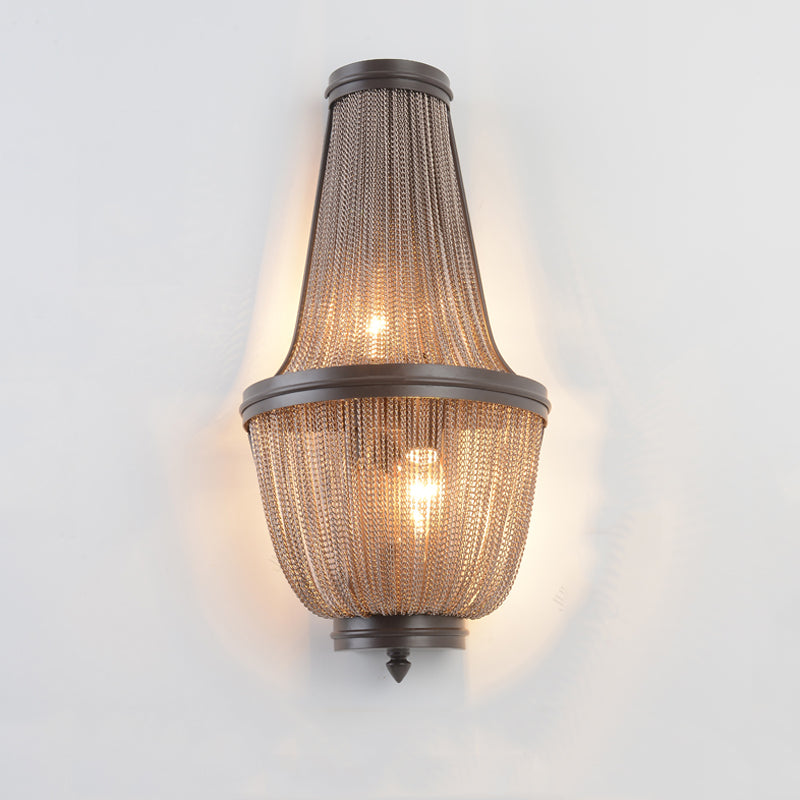 Aluminum Chain Wall Sconce for Living Room front view