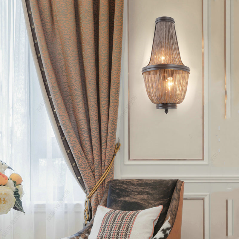 Aluminum Chain Wall Sconce for Living Room detail view
