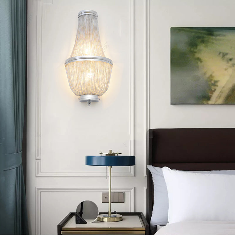 Aluminum Chain Wall Sconce for Living Room detail view