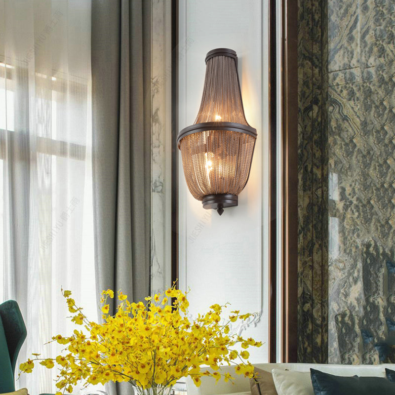 Aluminum Chain Wall Sconce for Living Room detail view