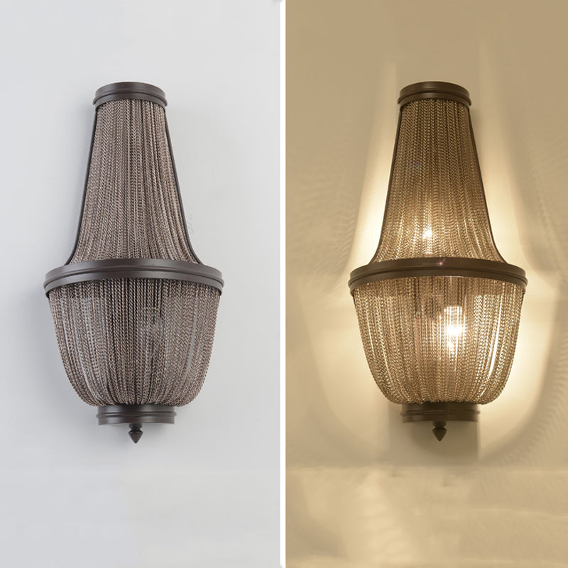 Aluminum Chain Wall Sconce for Living Room detail view