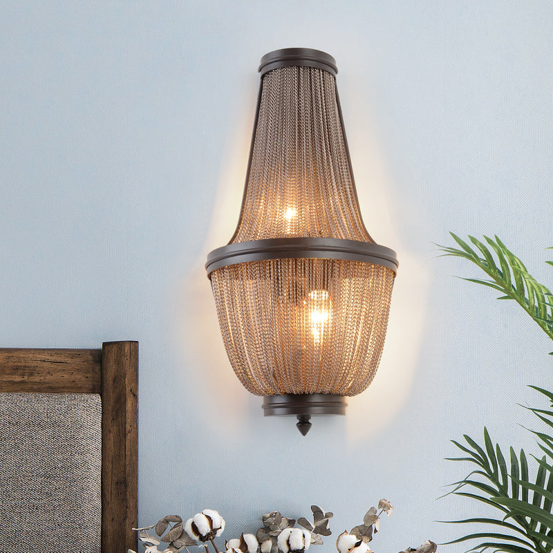 Aluminum Chain Wall Sconce for Living Room detail view