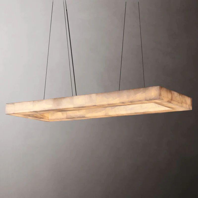 Phoebe Rectangular Calcite Chandelier 54 inch detail view