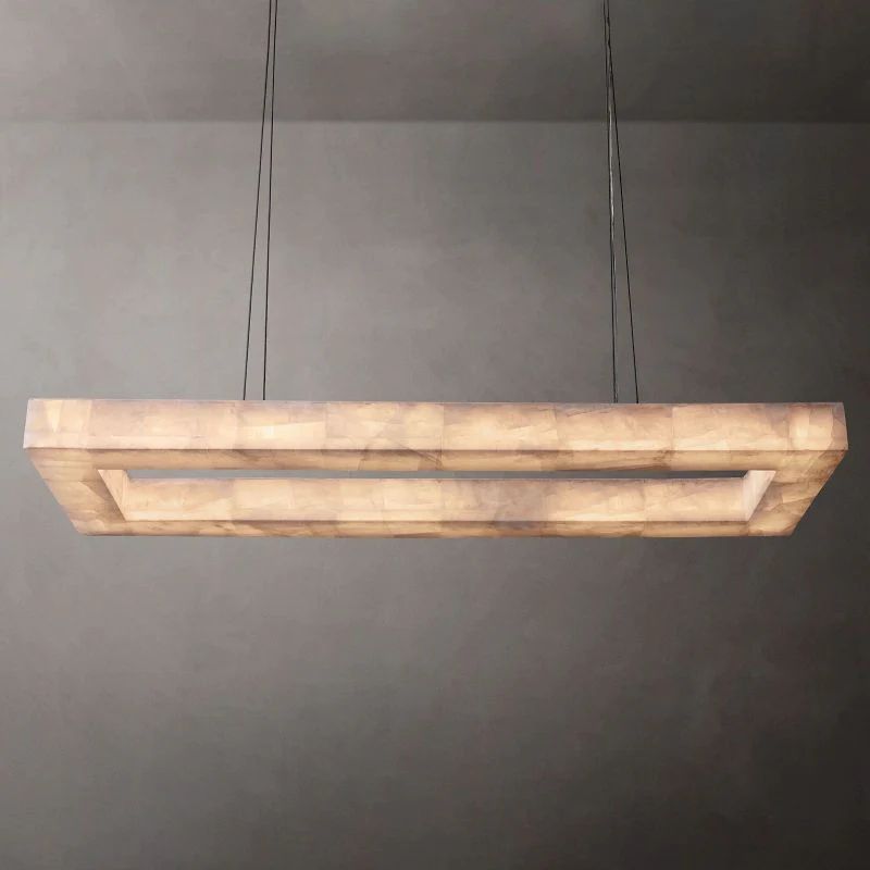 Phoebe Rectangular Calcite Chandelier 54 inch main view