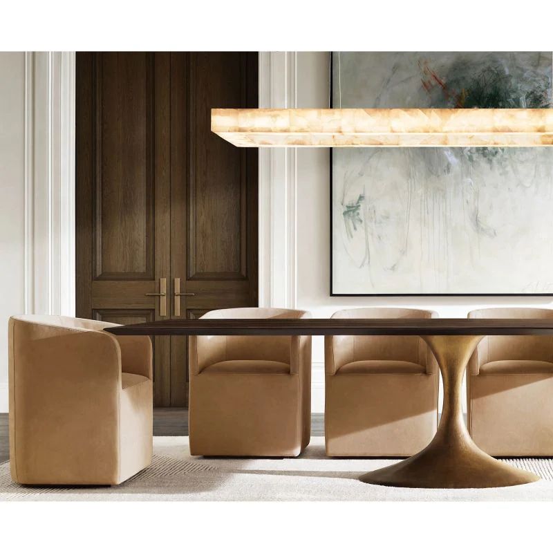 Phoebe Rectangular Calcite Chandelier 72 inch detail view