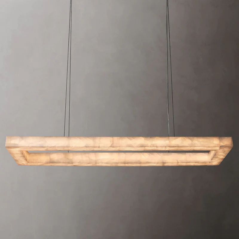 Phoebe Rectangular Calcite Chandelier 72 inch detail view