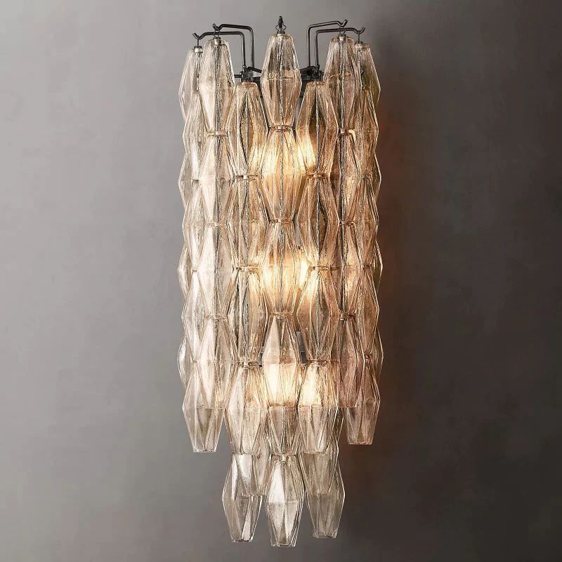 Chara Clear Glass Grand Wall Sconce front view