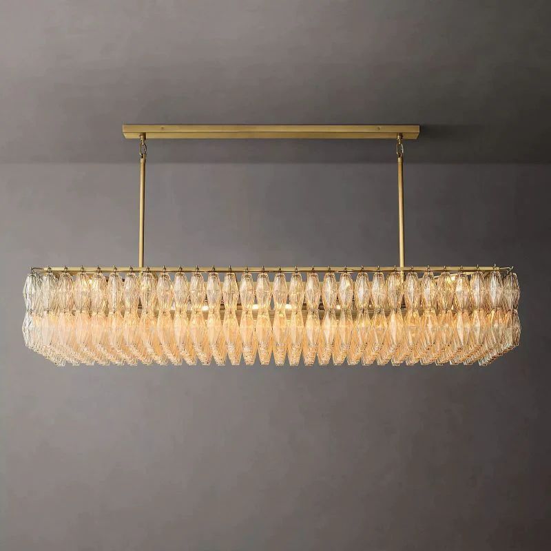 Chara Clear Glass Rectangular Chandelier 74 inch main view