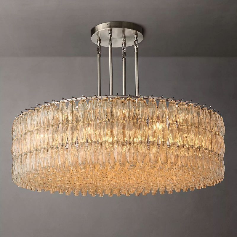 Chara Clear Glass Round Chandelier 62 inch front view