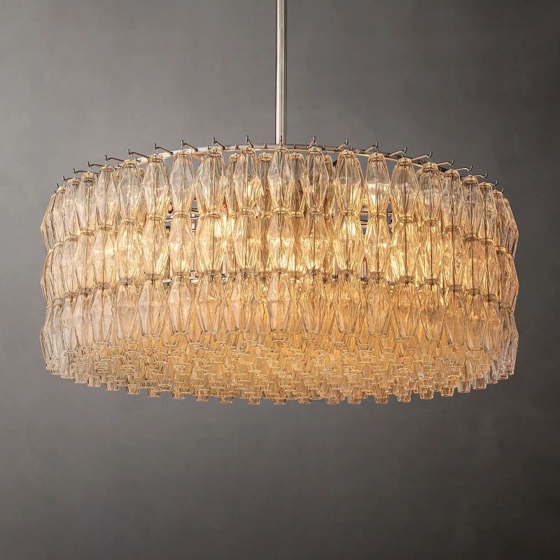 Chara Clear Glass Round Chandelier 47 inch angled view
