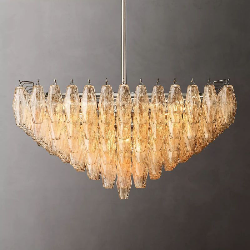 Chara Clear Glass Square Chandelier 32 inch detail view