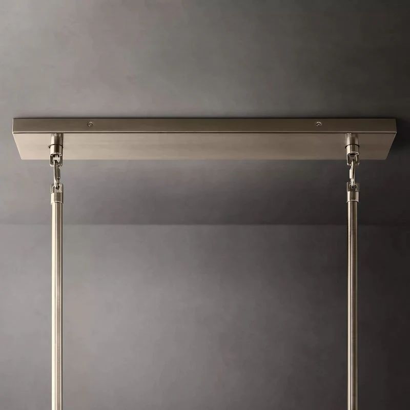 Chara Clear Glass Tiered Rectangular Chandelier 54 inch detail view