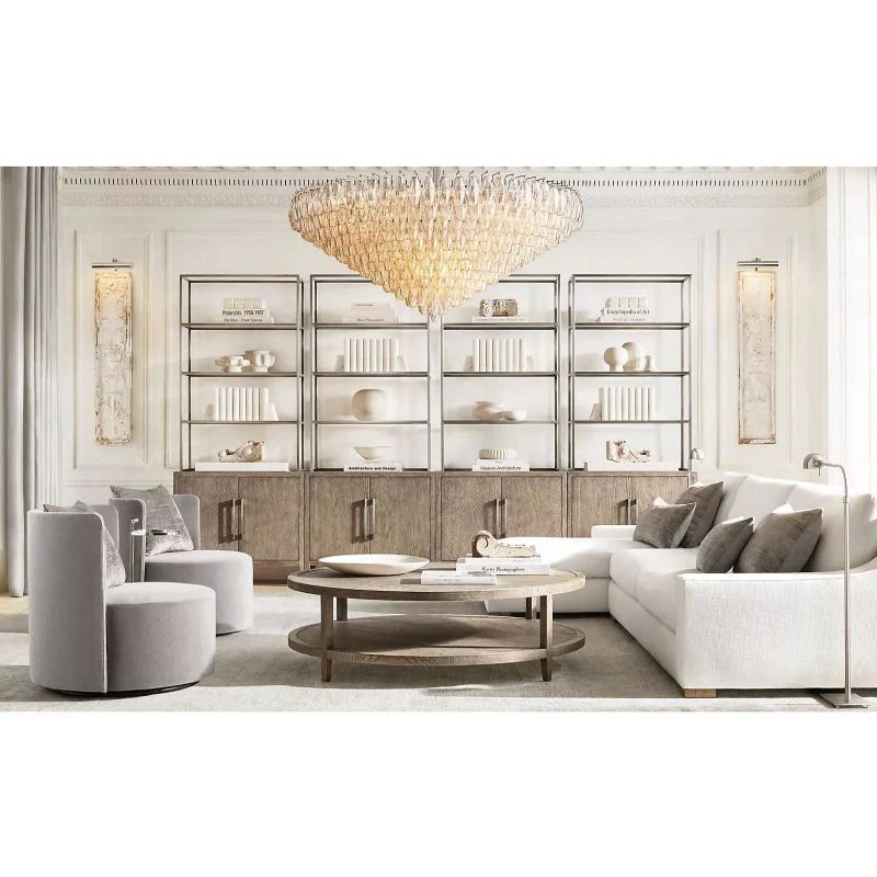 Chara Clear Glass Tiered Round Chandelier 62 inch detail view