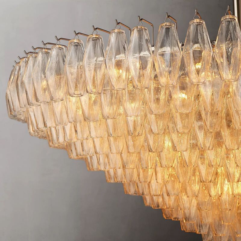 Chara Clear Glass Tiered Round Chandelier 62 inch detail view