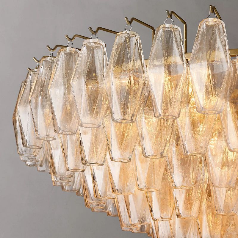 Chara Clear Glass Tiered Round Chandelier 37 inch detail view