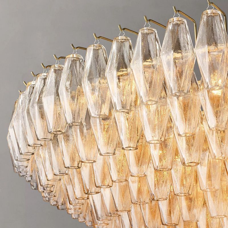 Chara Clear Glass Tiered Round Chandelier 62 inch detail view