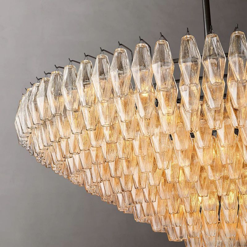 Chara Clear Glass Tiered Round Chandelier 62 inch detail view