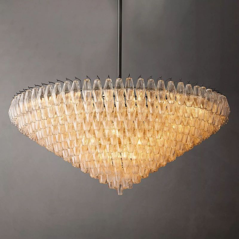 Chara Clear Glass Tiered Round Chandelier 62 inch detail view