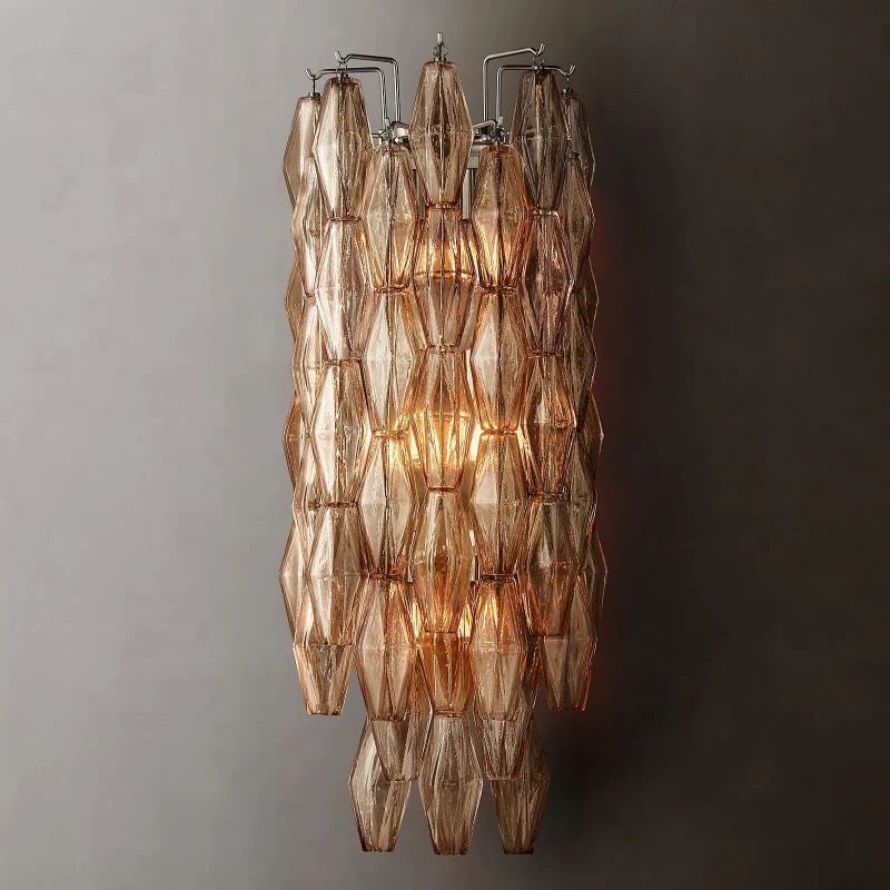 Chara Smoke Glass Grand Wall Sconce detail view
