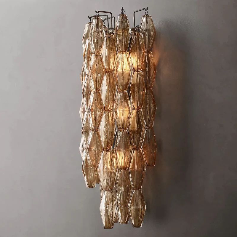 Chara Smoke Glass Grand Wall Sconce detail view
