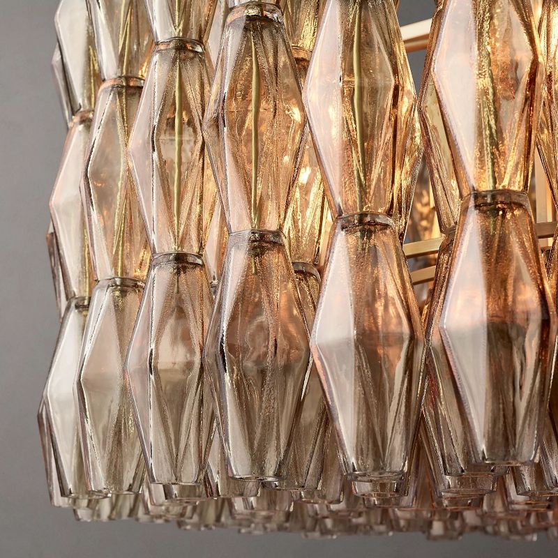 Chara Smoke Glass Round Chandelier 37 inch detail view
