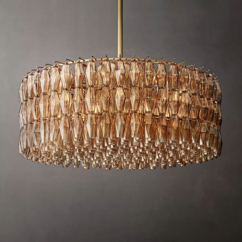 Chara Smoke Glass Round Chandelier 47 inch main view